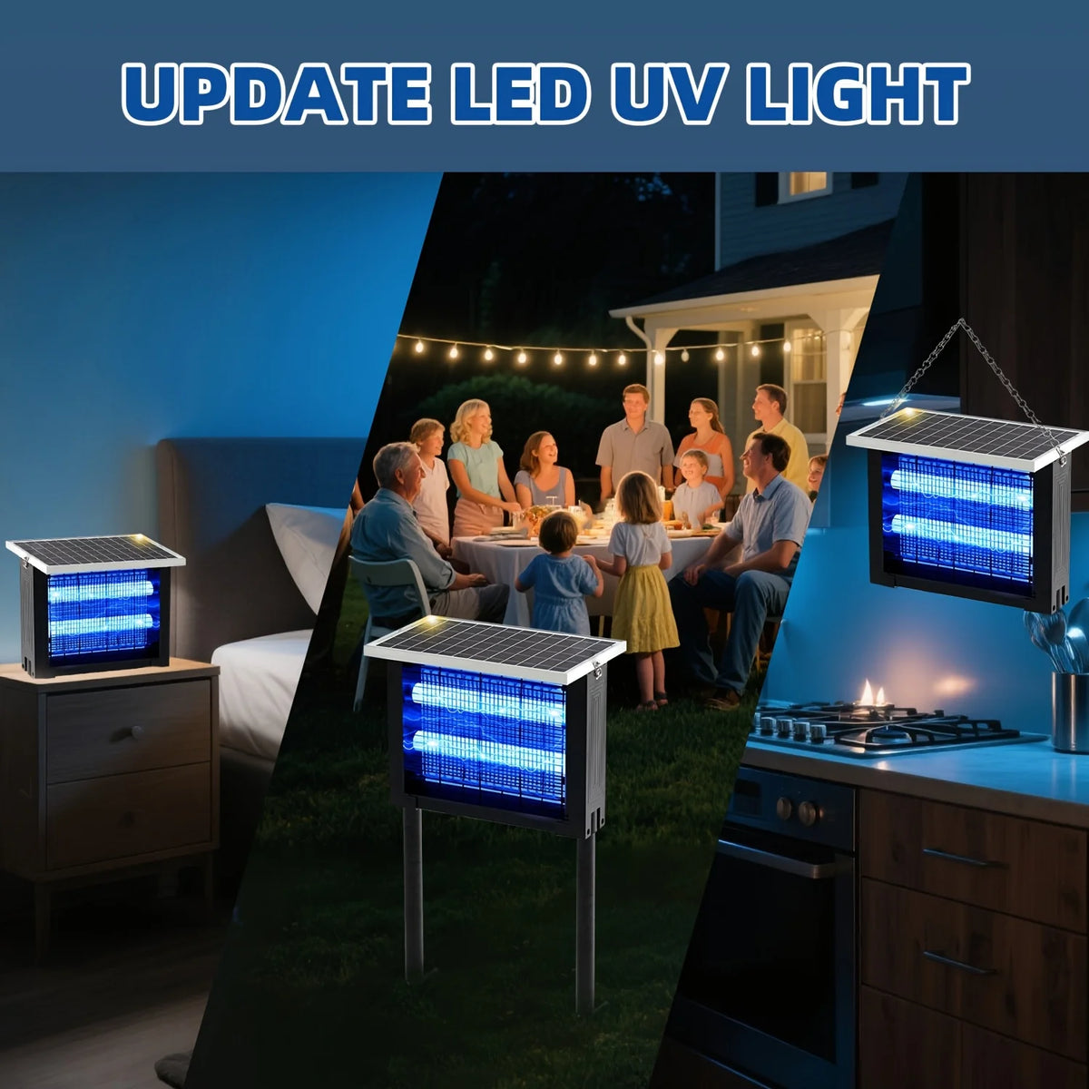 Powerful Solar Bug Zapper Outdoor Mosquito Trap for Large Yards