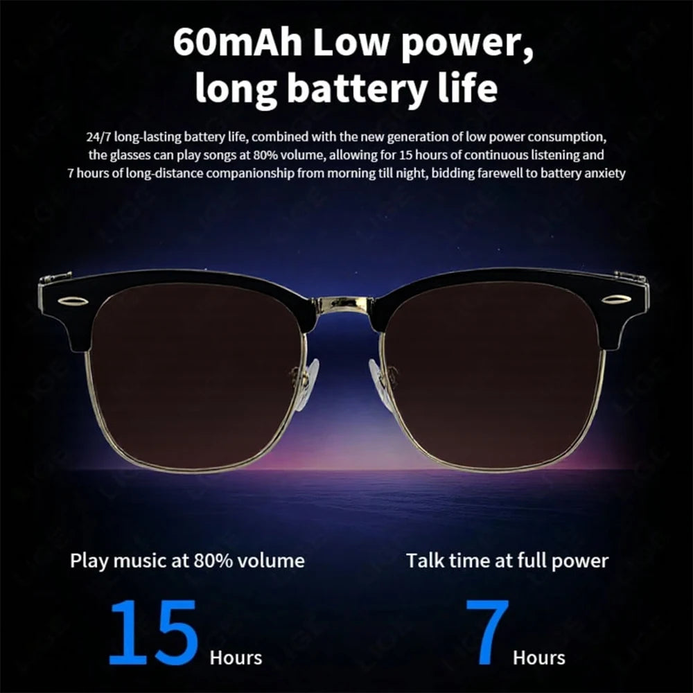 Smart Audio Glasses With Built-In Speakers Bluetooth Voice Control