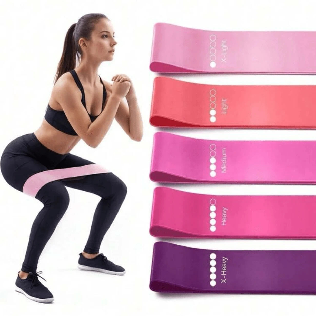 5 Piece Resistance Bands Set Elastic Loop for Yoga Pilates