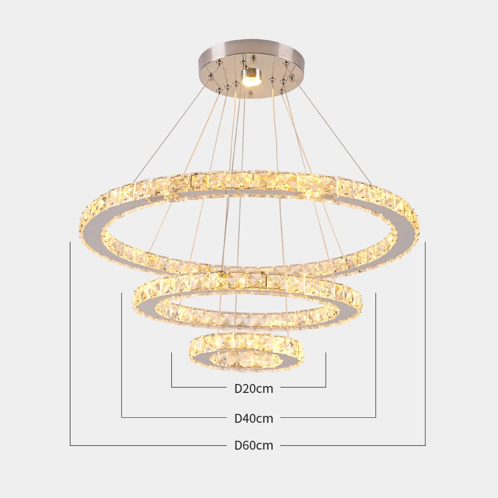 GreeLustr Crystal Modern Pendant Light Chandelier DIY Dimmable