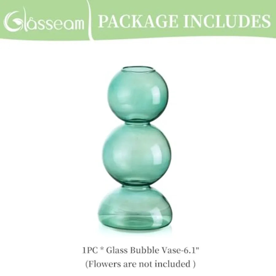 Glassseam Decorative Round Flower Vase for Modern Aesthetic Home Display