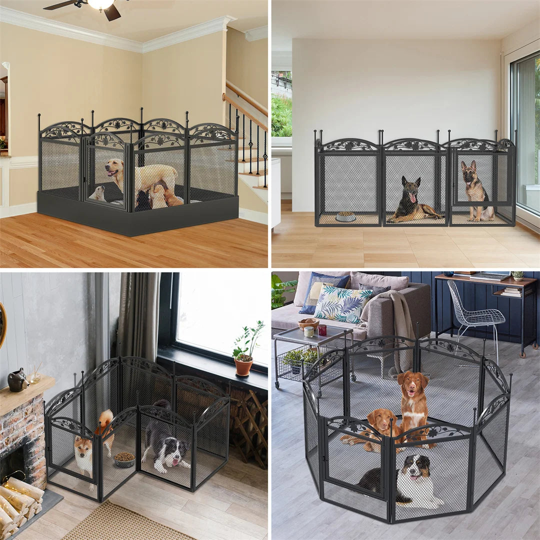 BINGOPAW Heavy Duty Metal Dog Playpen for Indoor Outdoor Use