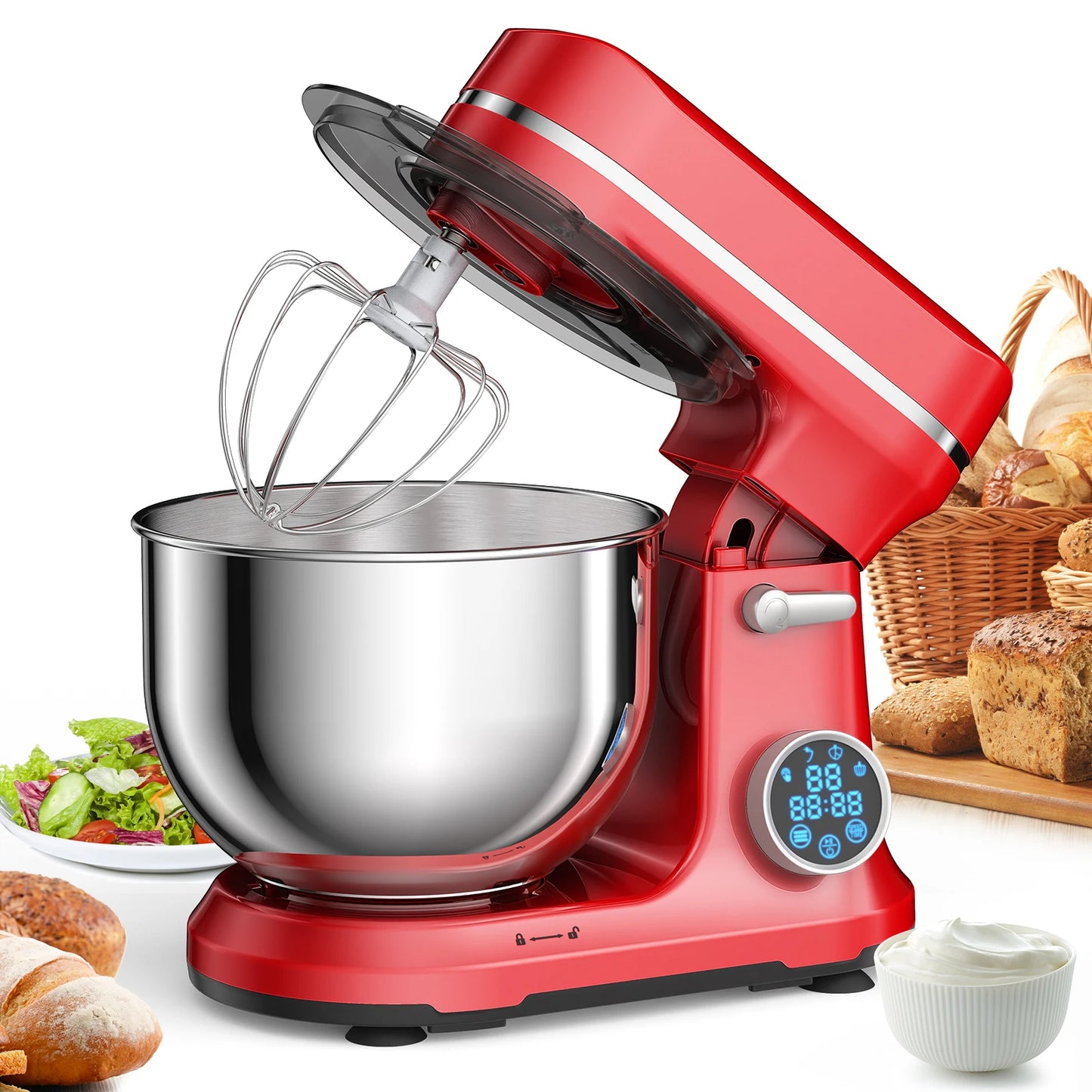 Biolomix 1200W Stand Mixer With 11 Speeds OLED DC Motor