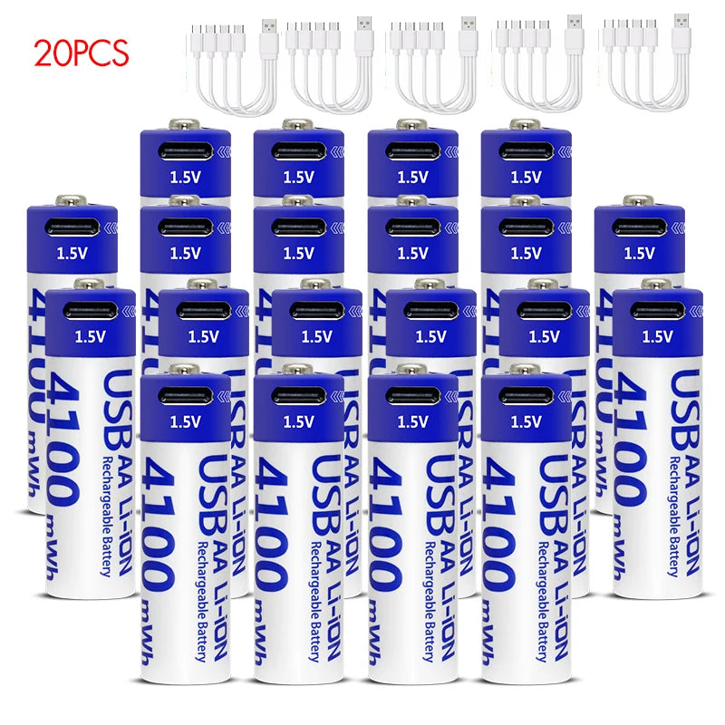 Kuugro USB Rechargeable AA Battery 1.5V 4100mWh Type-C Li-Ion