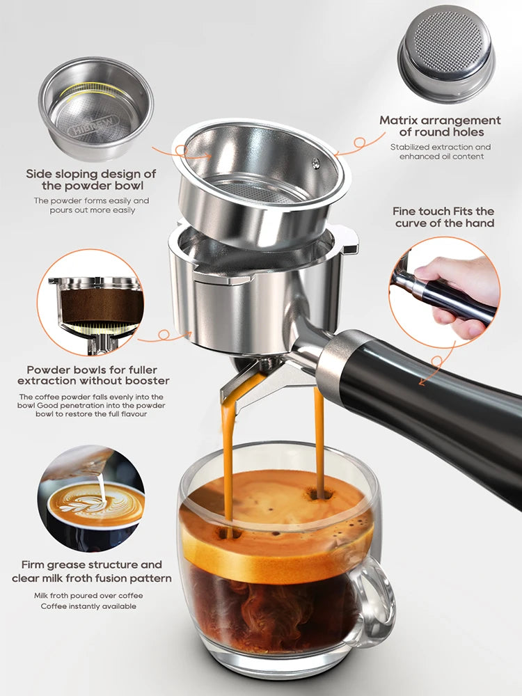 HiBREW 20Bar Semi Automatic Espresso Machine H10B With Temperature Control