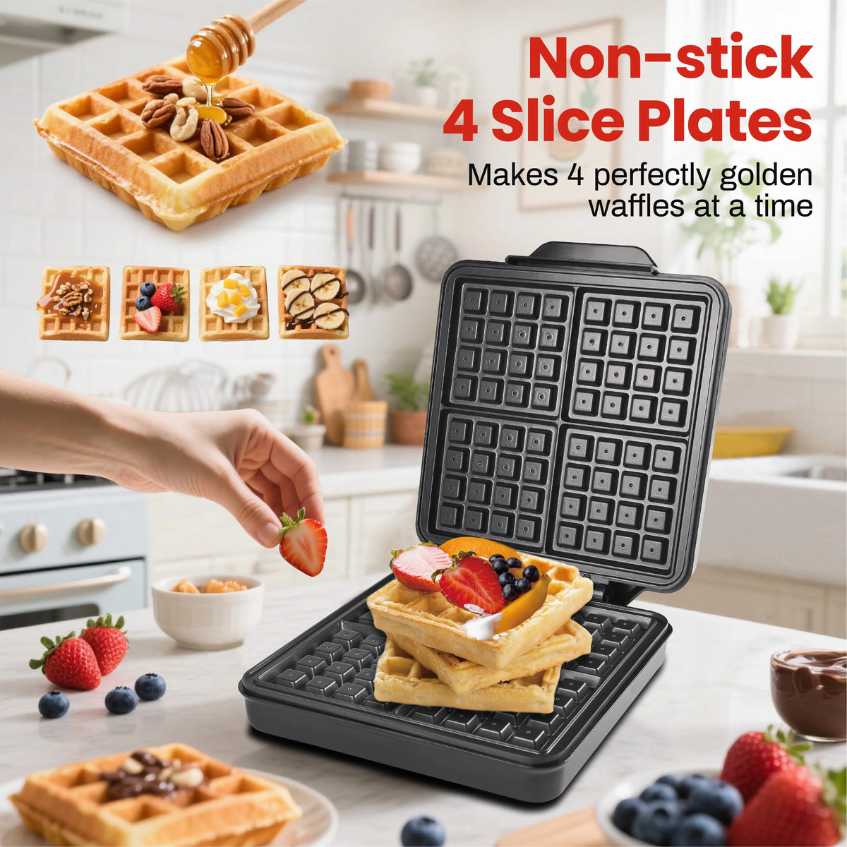 Premium 1200 Watt Nonstick Belgian Classic Waffle Maker