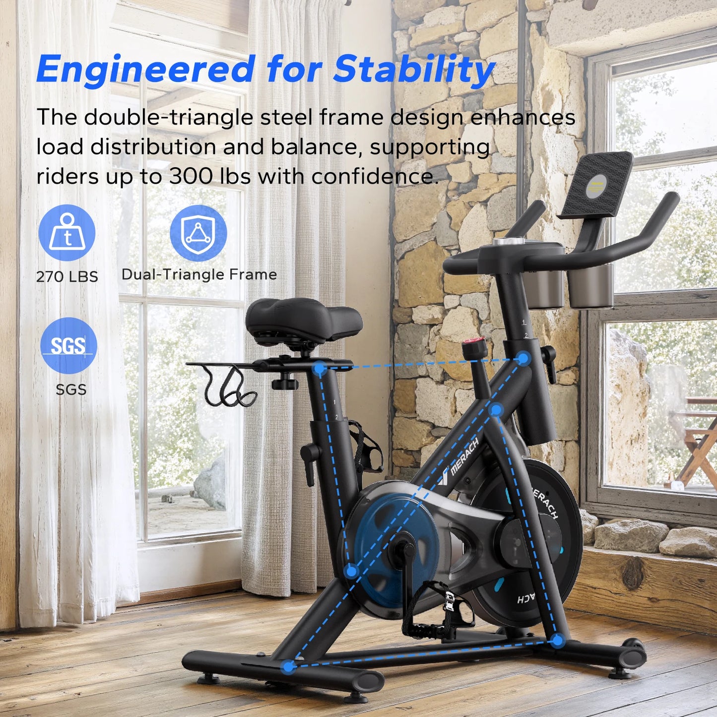 MERACH Exercise Bike With Magnetic Braking System And Exclusive App
