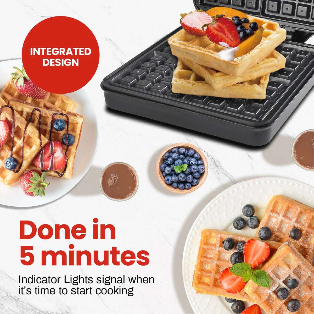 Premium 1200 Watt Nonstick Belgian Classic Waffle Maker