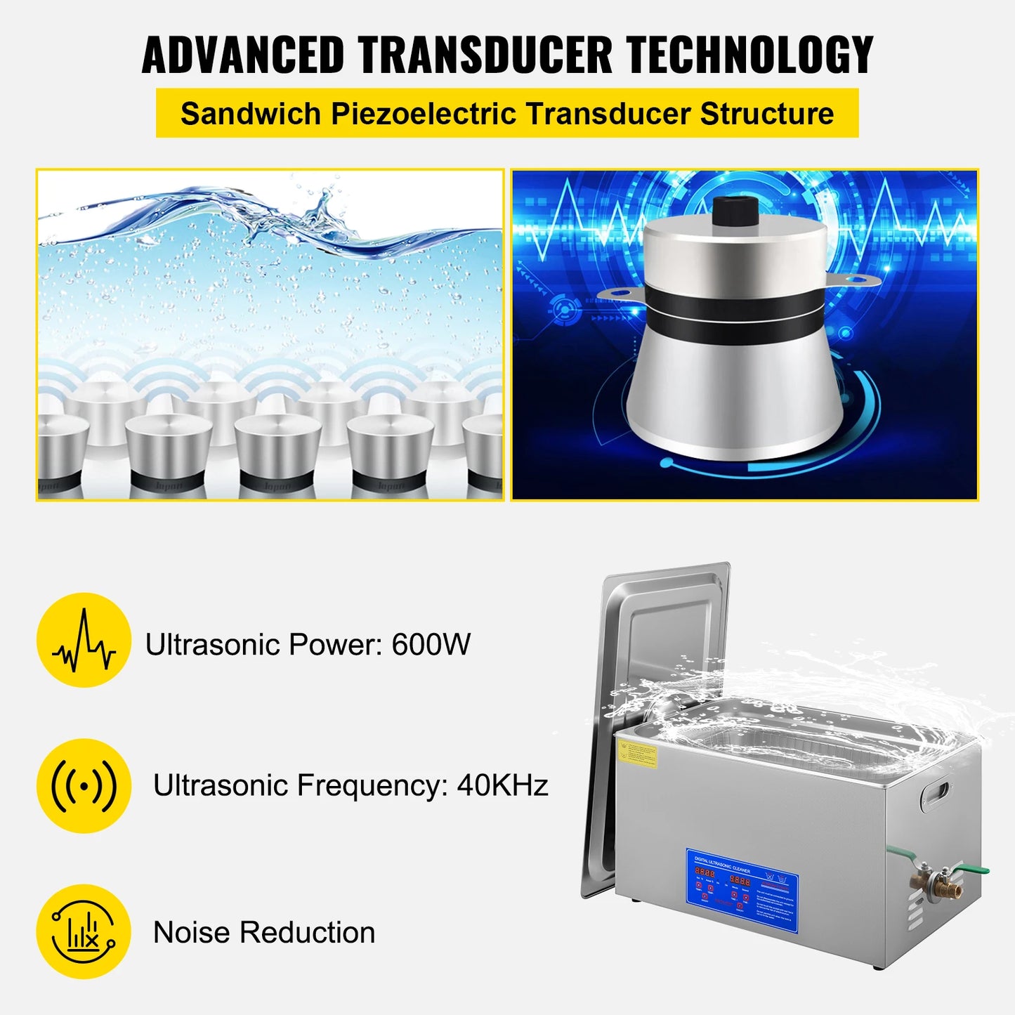 SucceBuy Ultrasonic Cleaner Portable Dishwasher Home Cleaning Appliance
