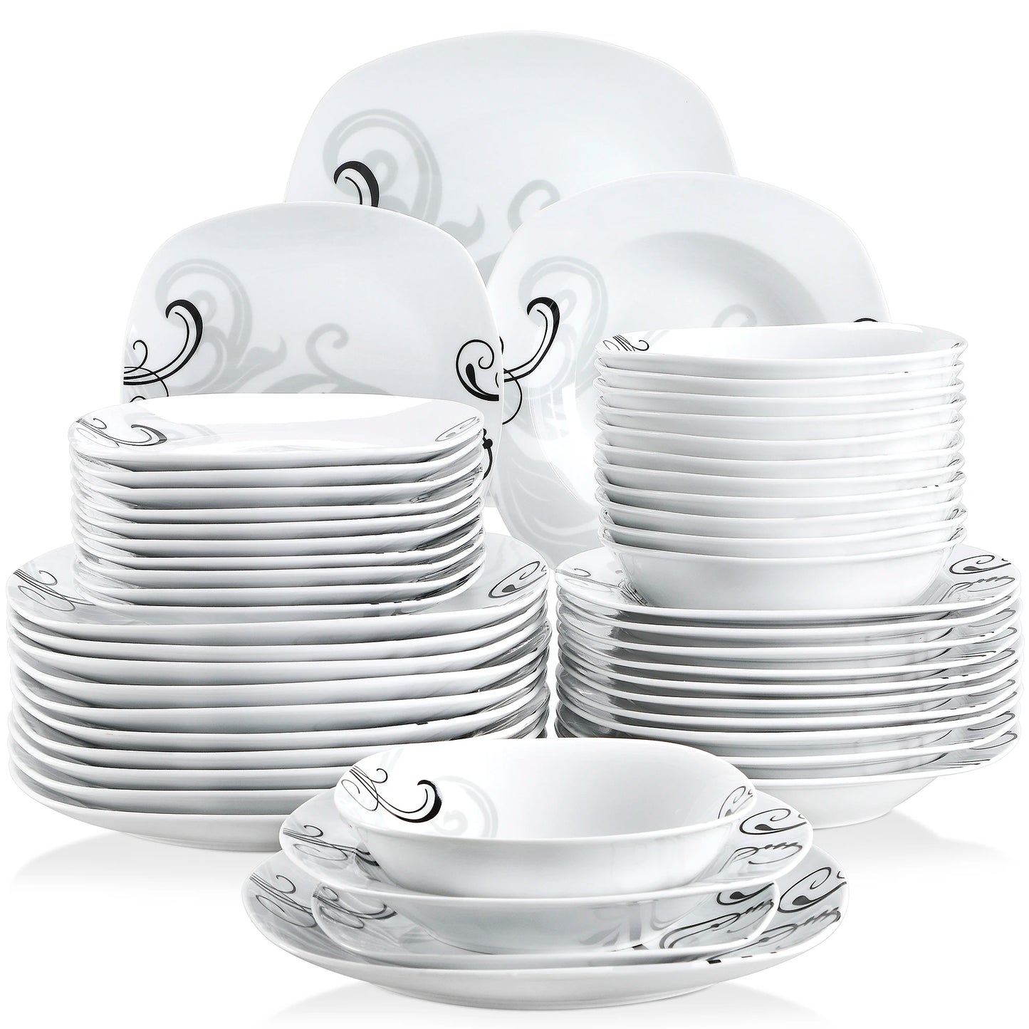 MALACASA Zoey Porcelain Dinnerware Set With Bowls And Plates