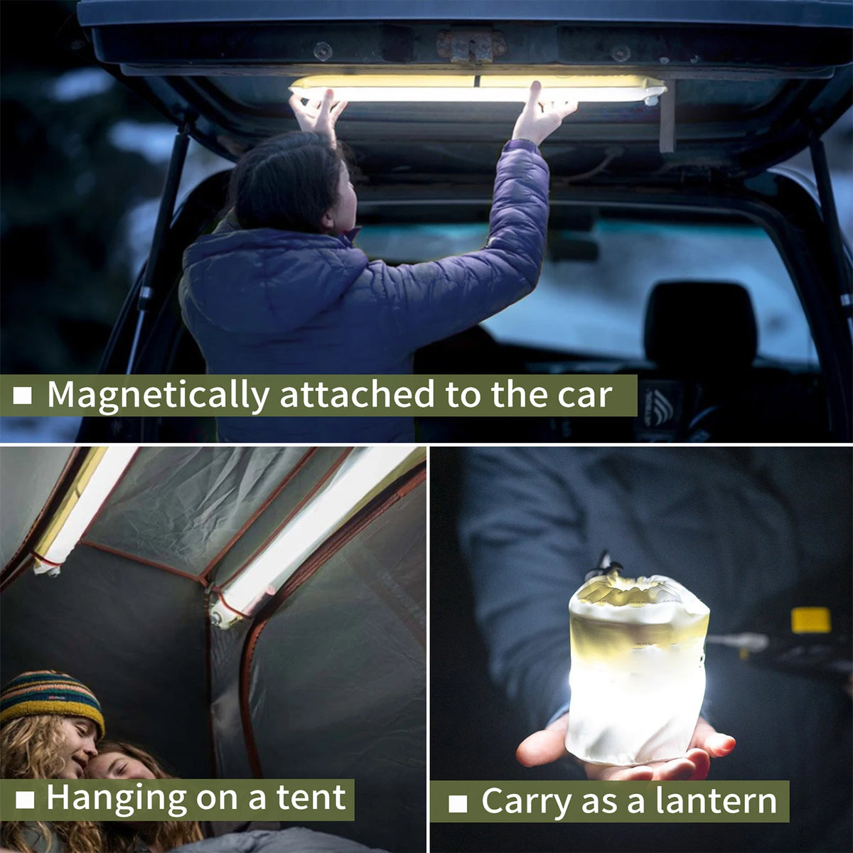 Selorss Rechargeable Portable Folding Camping Tent Light Waterproof Spotlight