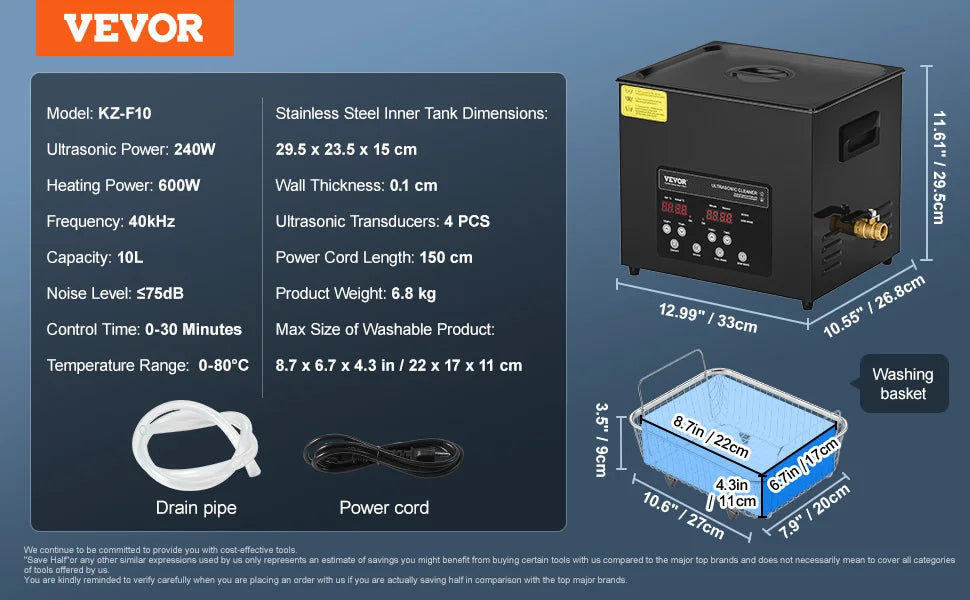SucceBuy Portable Ultrasonic Cleaner With Timer For Home