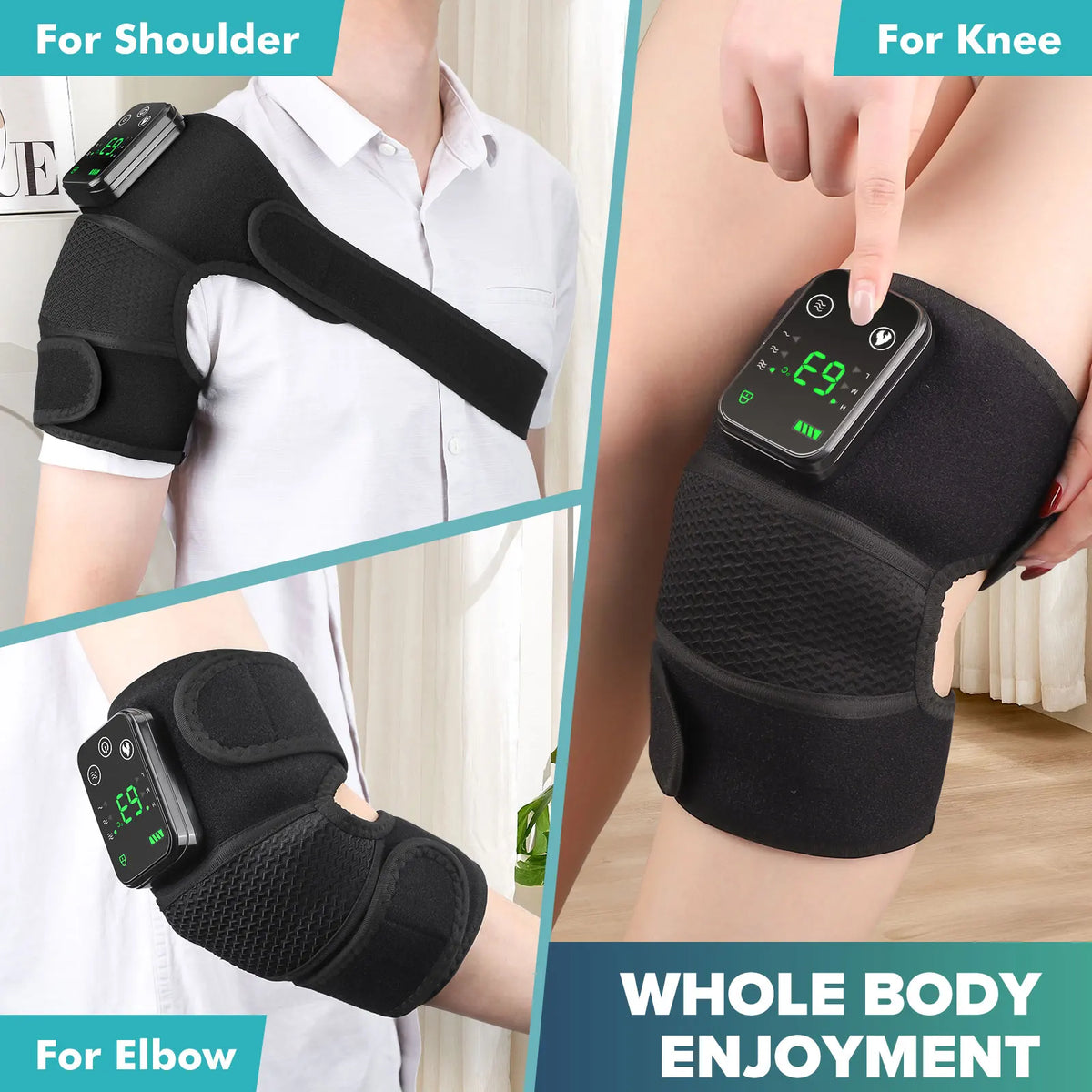 Moajaza 3-In-1 Electric Heated Vibration Massage Knee Pad