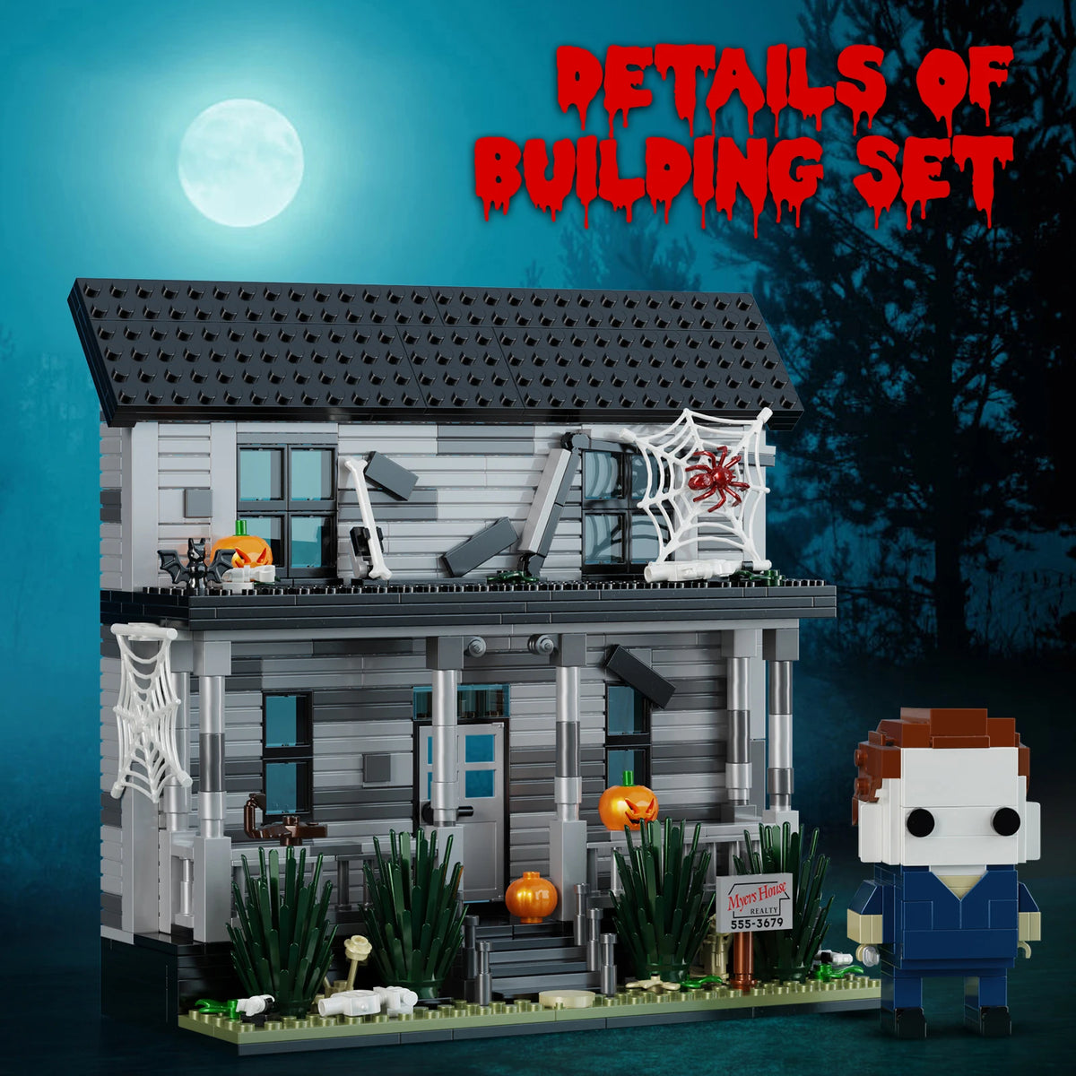 Horror Movie Architecture Building Blocks Model Desktop Ornament