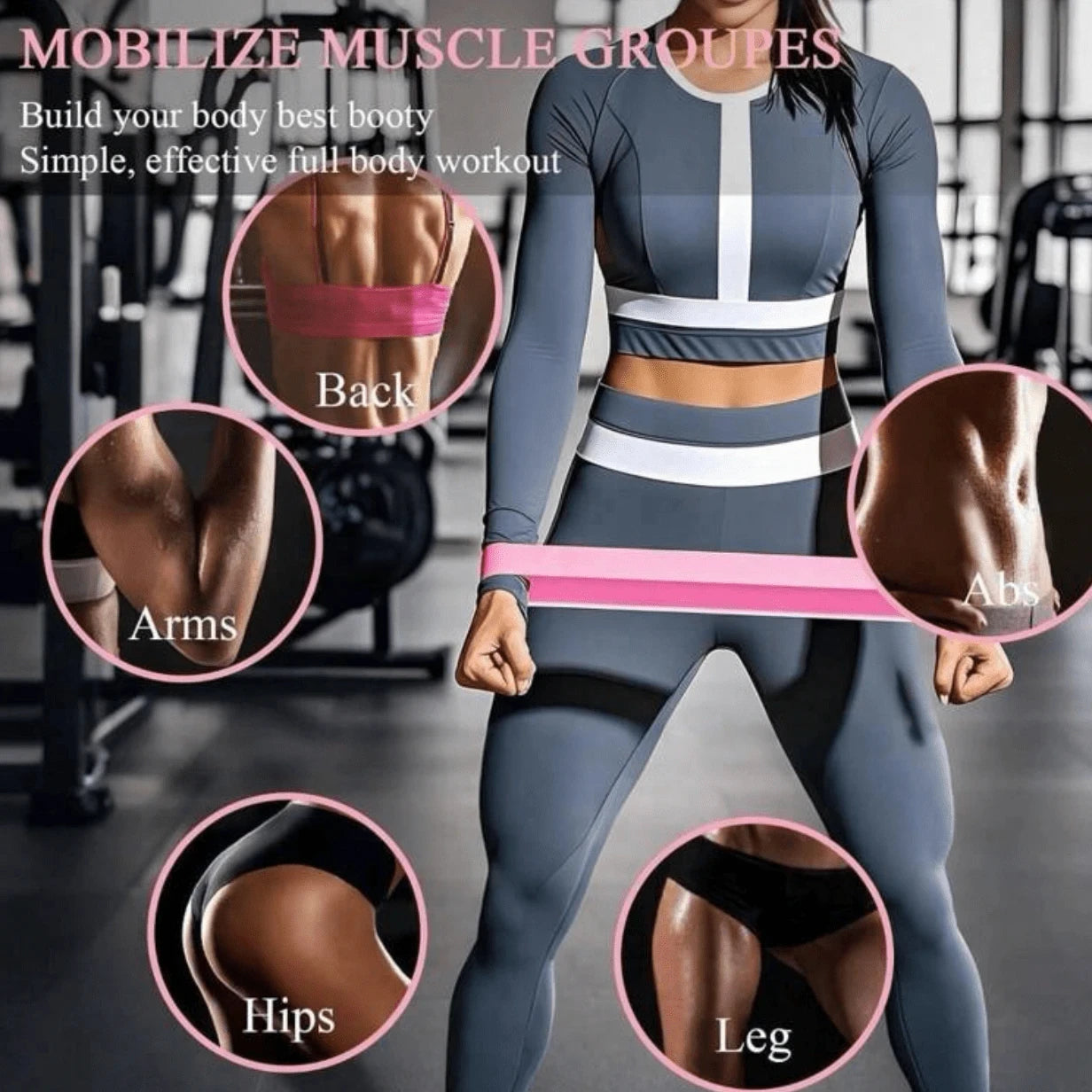 5 Piece Resistance Bands Set Elastic Loop for Yoga Pilates
