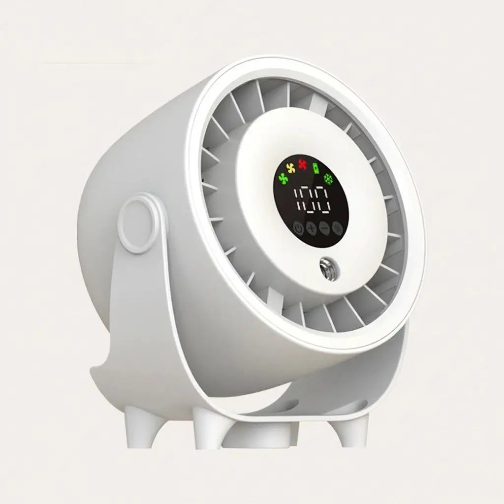 Local Shipping- Misting Fan Humidifying Rapid Cooling Hanging Hole Low Noise Digital Display 100 Speed Controlled Speed