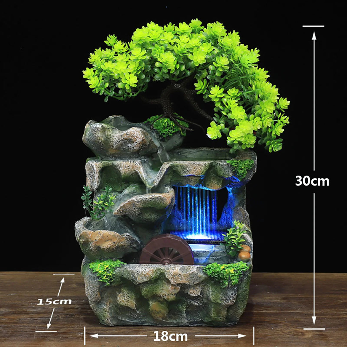 Desktop Water Fountain With Dynamic Led Zen Meditation Home Decor
