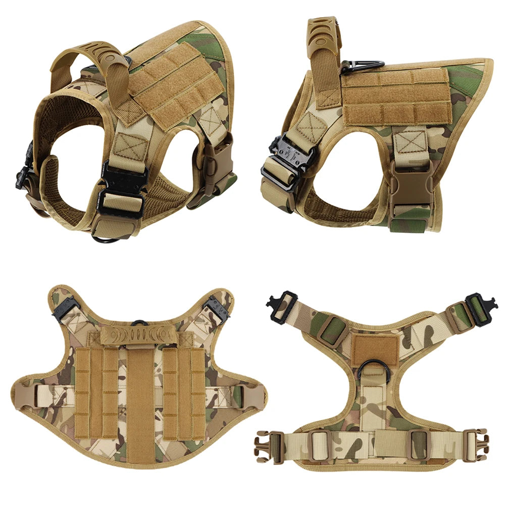 Tactical Dog Harness Leash Set With Handle No Pull Malinois