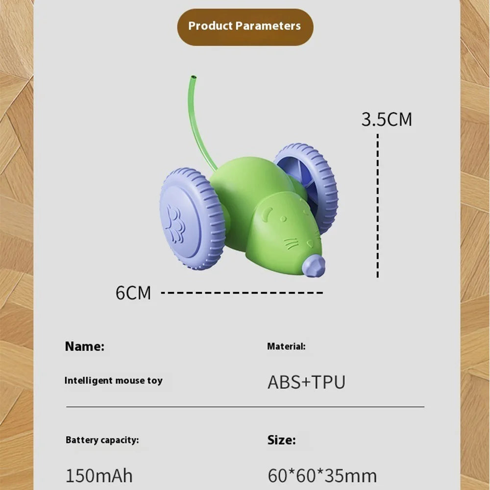 Interactive Electric Cat Toy Mouse With Automatic Obstacle Avoidance