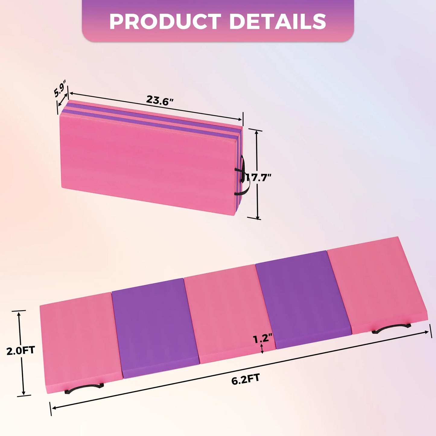 HiMISS 4 Fold 5 Fold Gymnastics Mat For Home Exercise