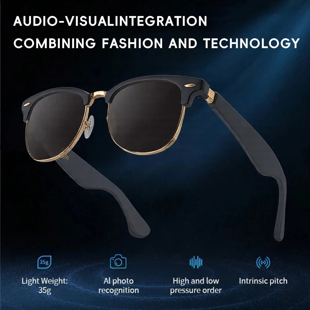 Smart Audio Glasses With Built-In Speakers Bluetooth Voice Control