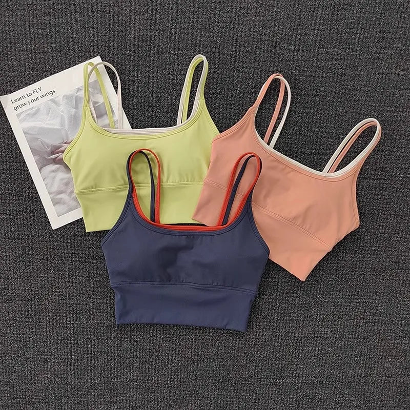 Women Breathable Sports Bra Push Up Gym Crop Seamless Yoga