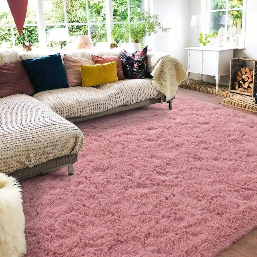 Soft Shag Rugs For Bedroom,  Living Room, Luxury Modern Plush Carpet Girls Boys Room Dorm Indoor Home Decor