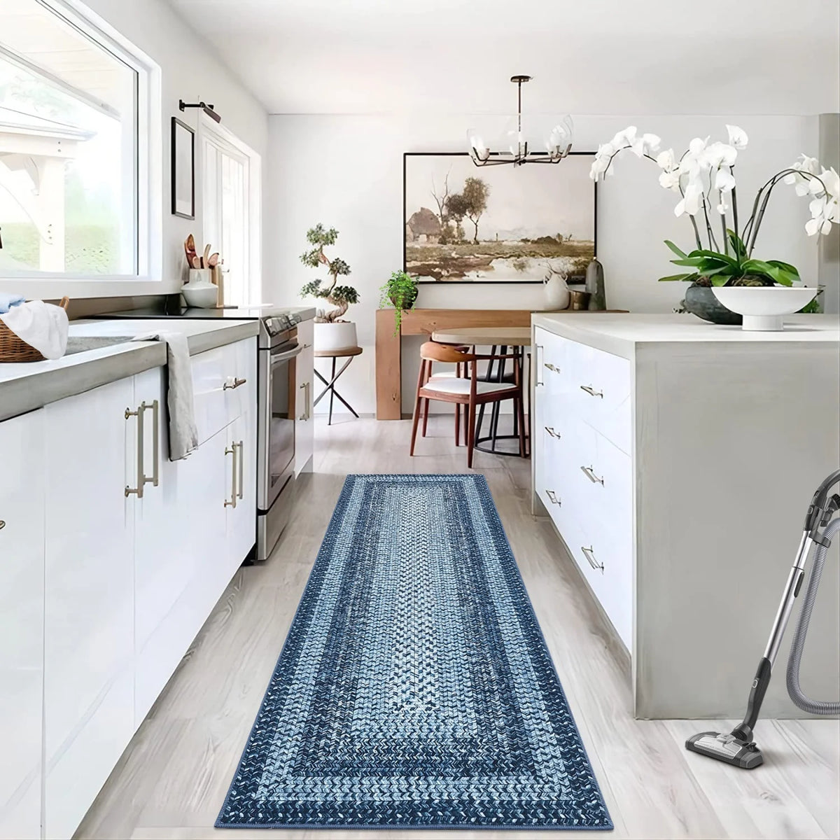 Area Rug Living Room Braided Printed Rug for Bedroom,Machine Washable Large Carpet Runner Rug for Hallway Kitchen