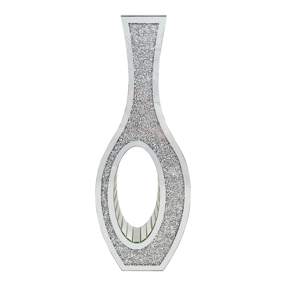 Mirror Finish Decorative Floor Vase With Crushed Diamond Design
