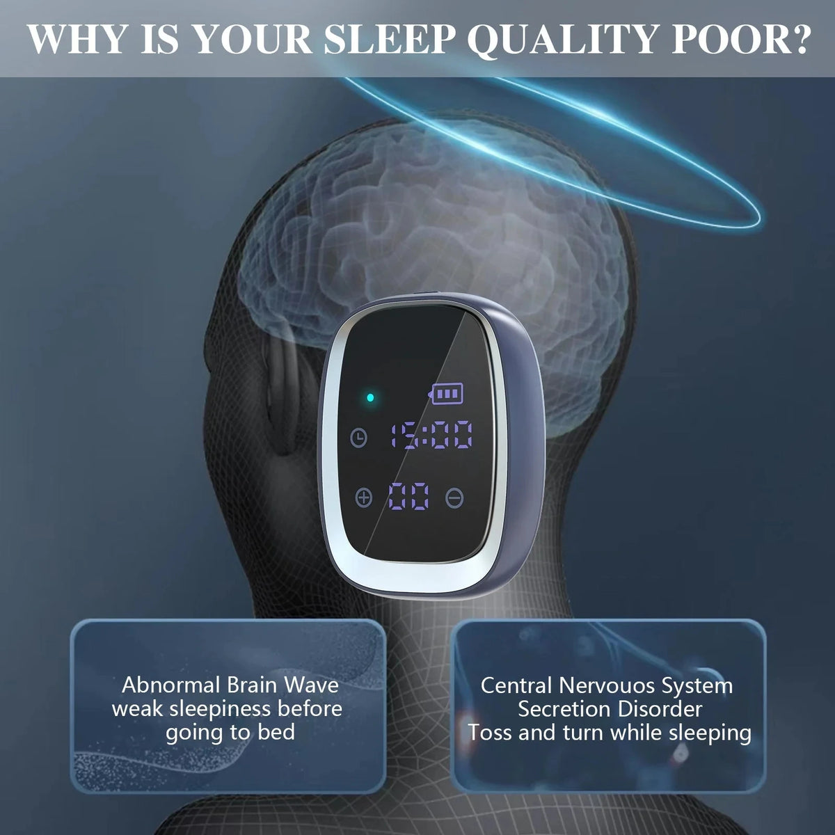 EMS Sleep Aid Device CES Microcurrent Pulse Therapy For Adults