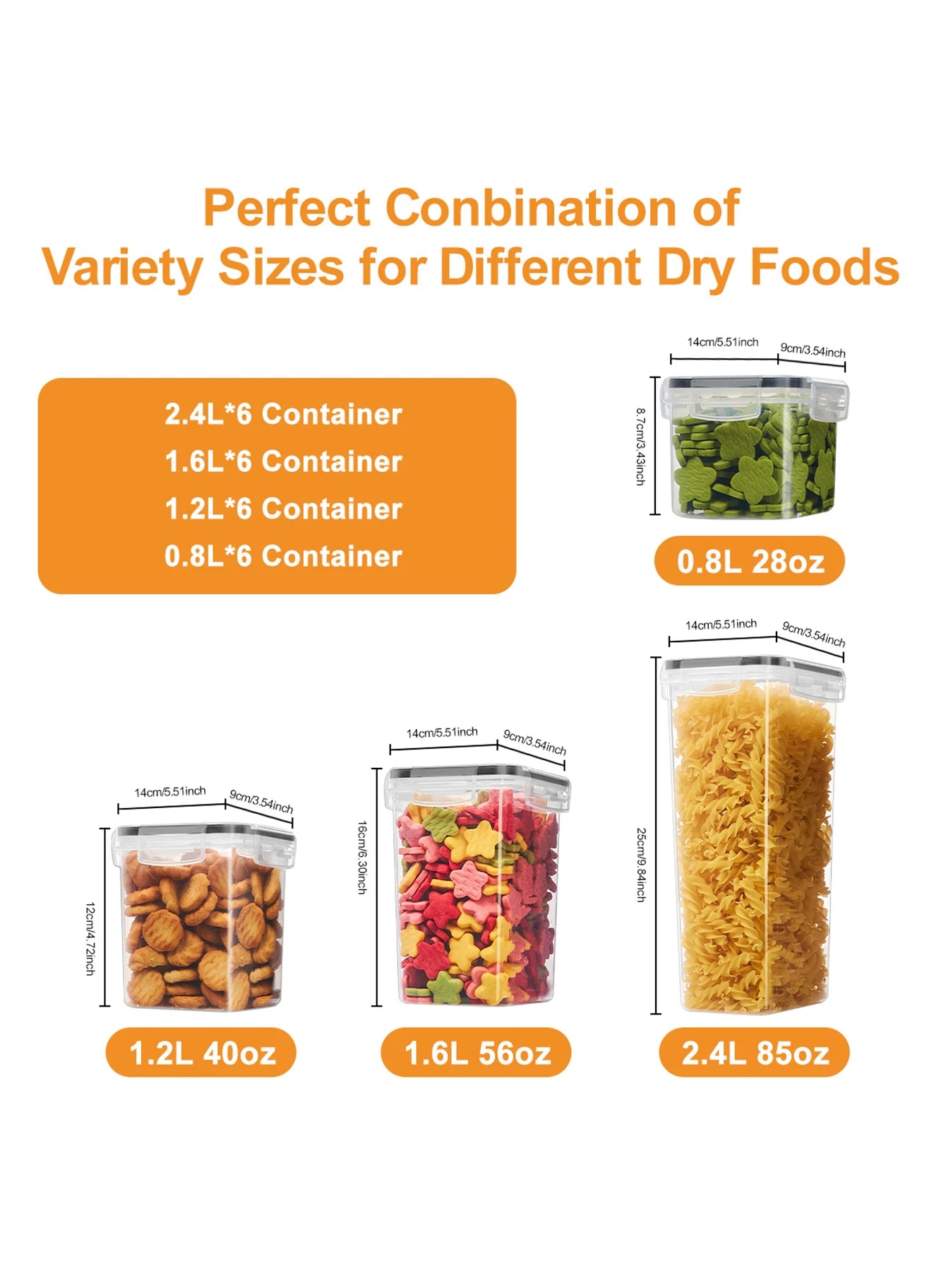 Sealed Food Storage Containers With Lids For Pantry Dry Goods