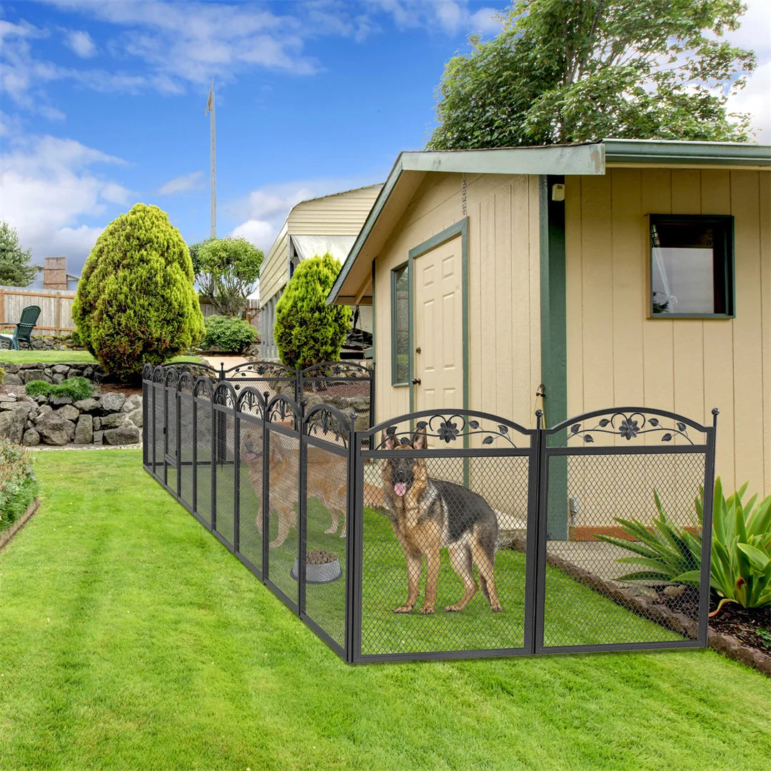 BINGOPAW Heavy Duty Metal Dog Playpen for Indoor Outdoor Use