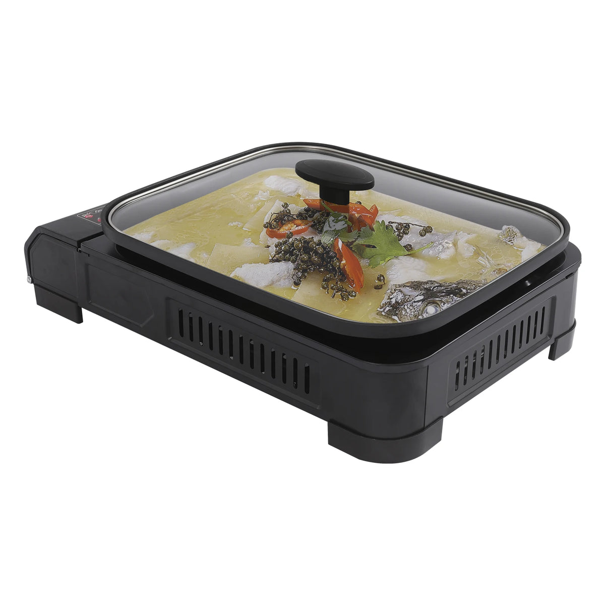 Portable 2.1KW Butane Gas Grill Stove With Pan Lid