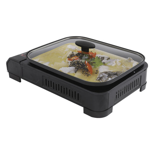 Portable 2.1KW Butane Gas Grill Stove With Pan Lid