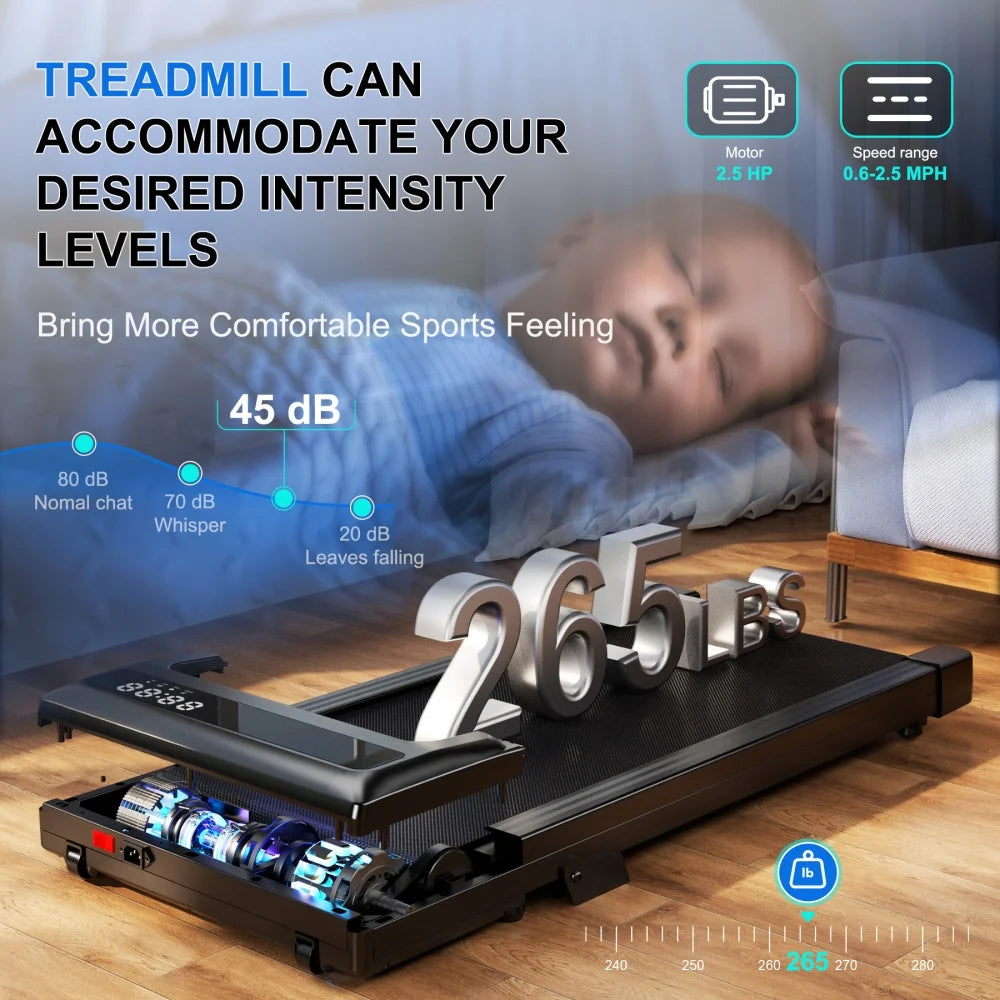 Superun Foldable Treadmill 6 Percent Incline 3.8 MPH Walking Pad