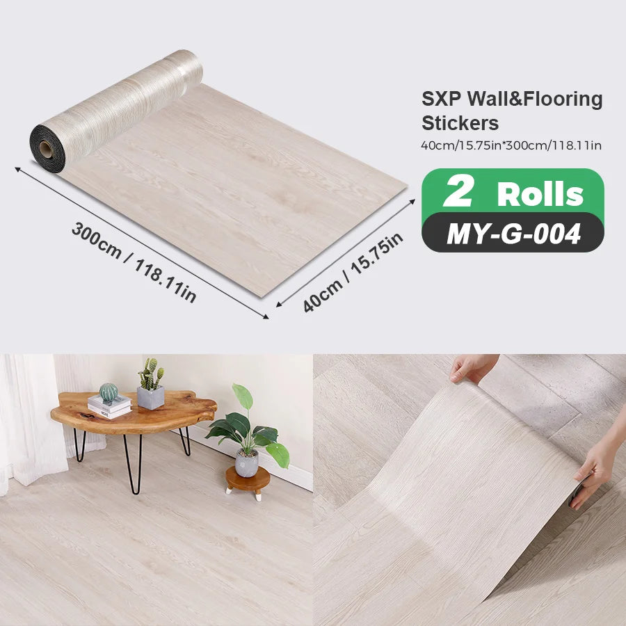 Two Rolls Self-Adhesive Wall And Floor Sticker Wood Grain Marble Design