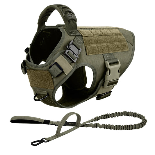Tactical Dog Harness Leash Set With Handle No Pull Malinois