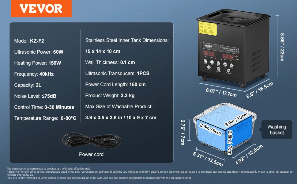 SucceBuy Portable Ultrasonic Cleaner With Timer For Home