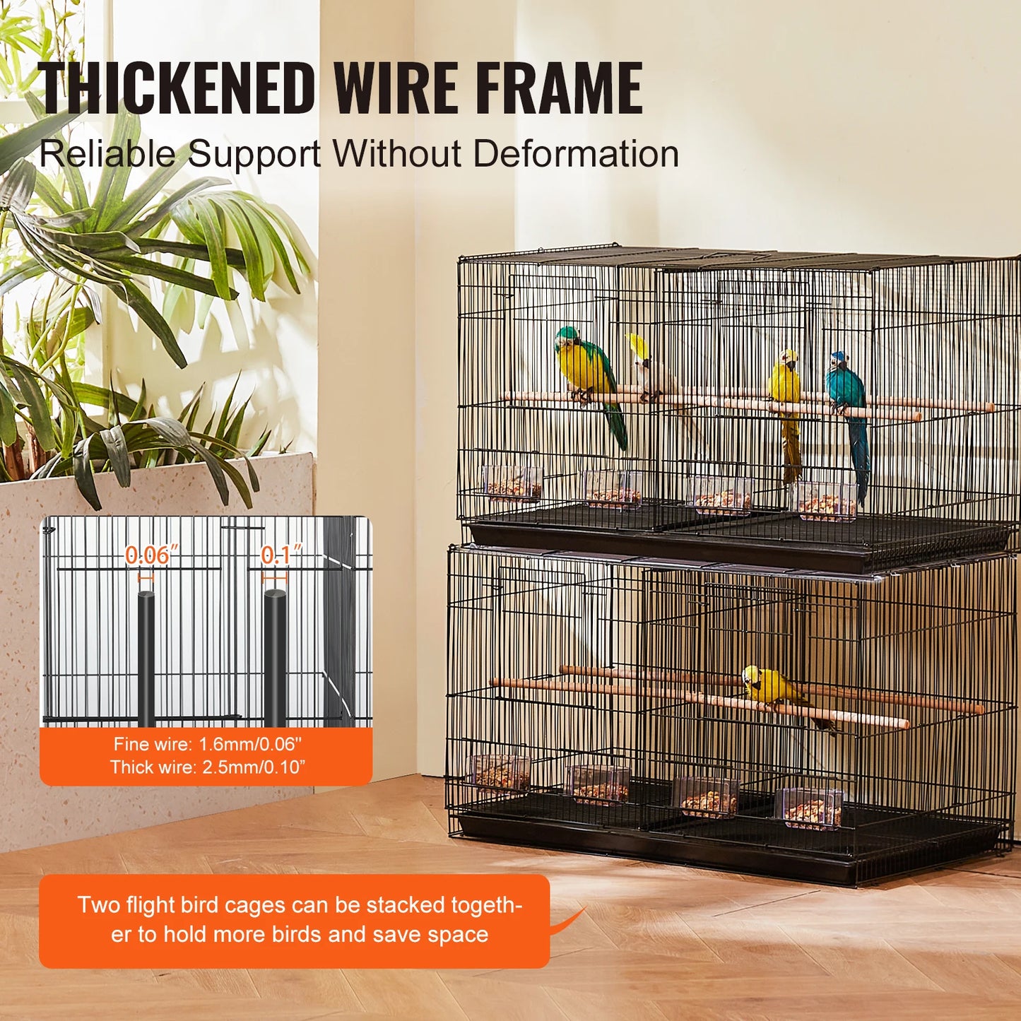 SucceBuy Flight Bird Cage Stackable Divider With Handle For Birds