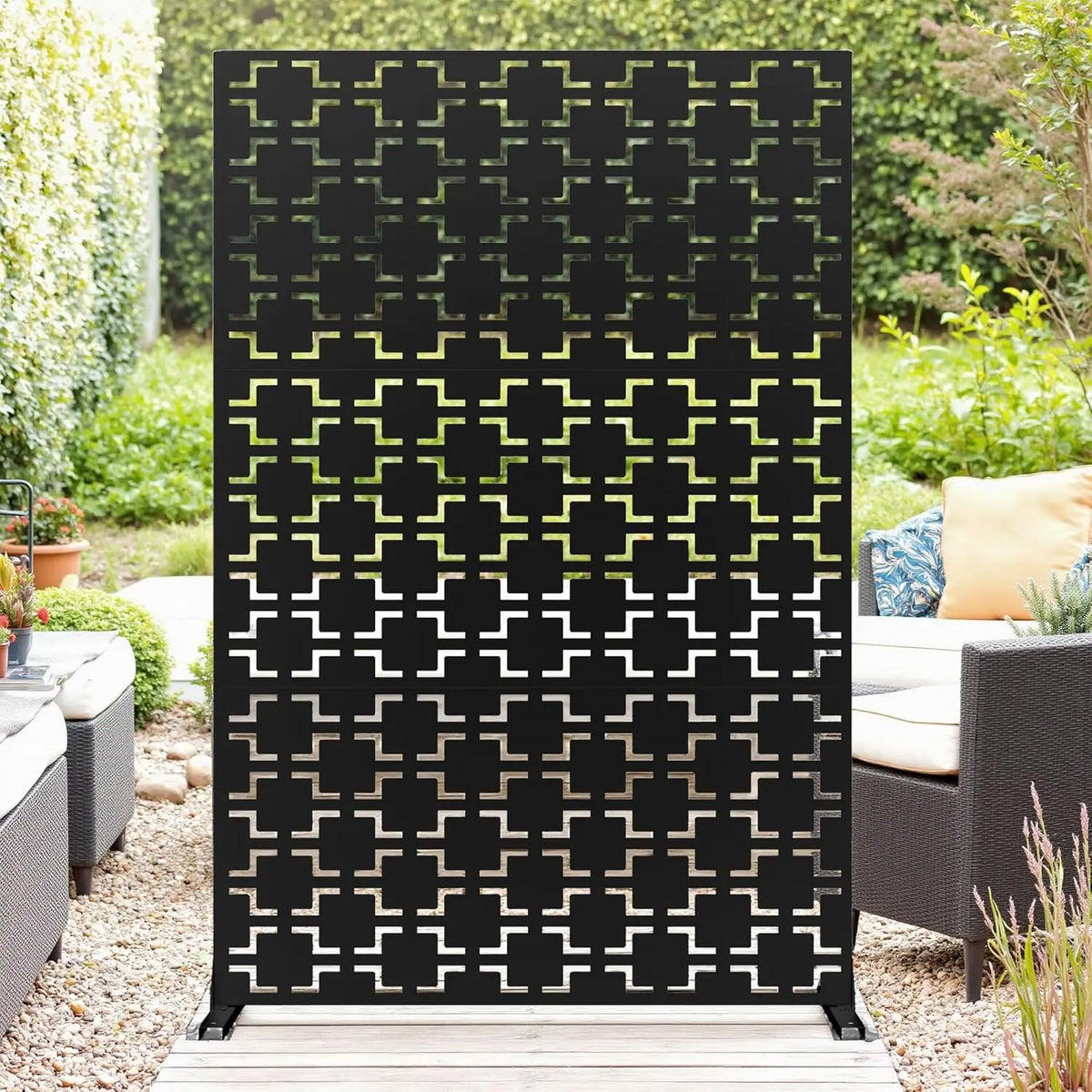 Twister.Ck Decorative Metal Garden Privacy Screen Outdoor Divider Panel