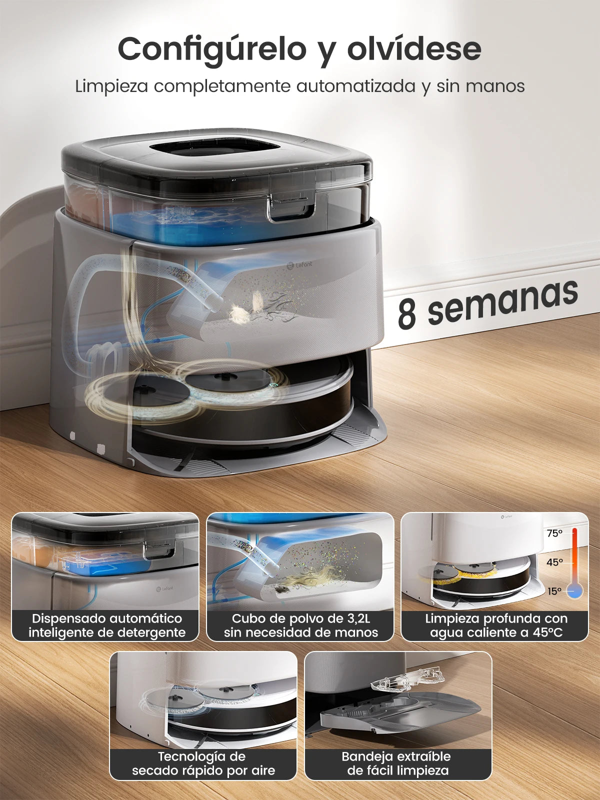 Lefant M3 Max Robot Vacuum With Mop 20000Pa Suction Power