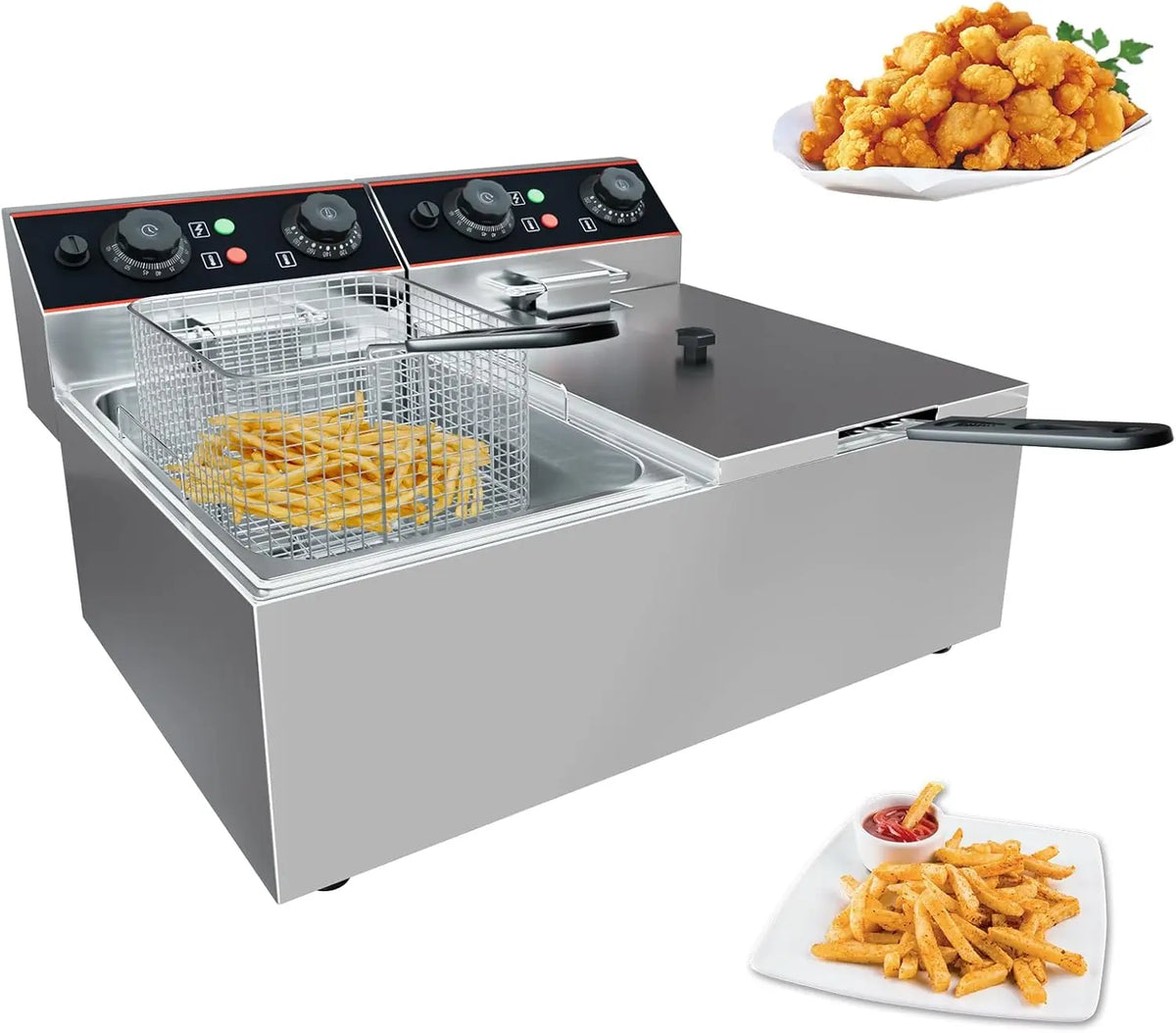 Acekool Commercial Electric Deep Fryer With Adjustable Thermostat