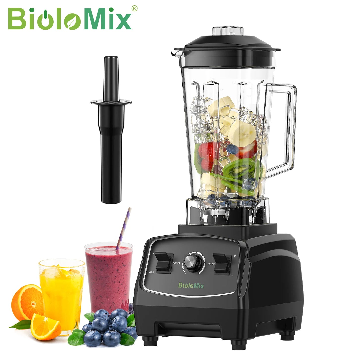 Biolomix BPA Free Heavy Duty Blender Mixer Juicer 2200W 3HP