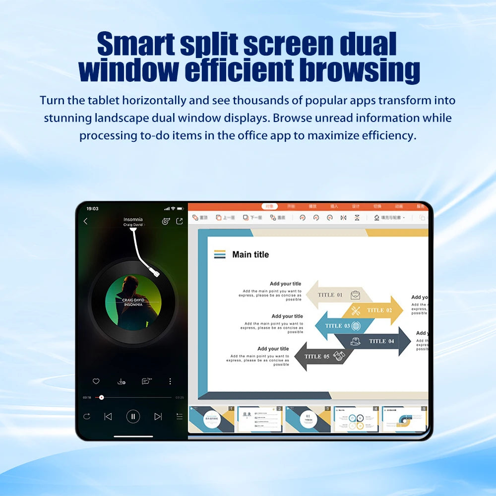 Android Tablet PC 4K Display 5GWiFiConnectivity GPS Dual SIM