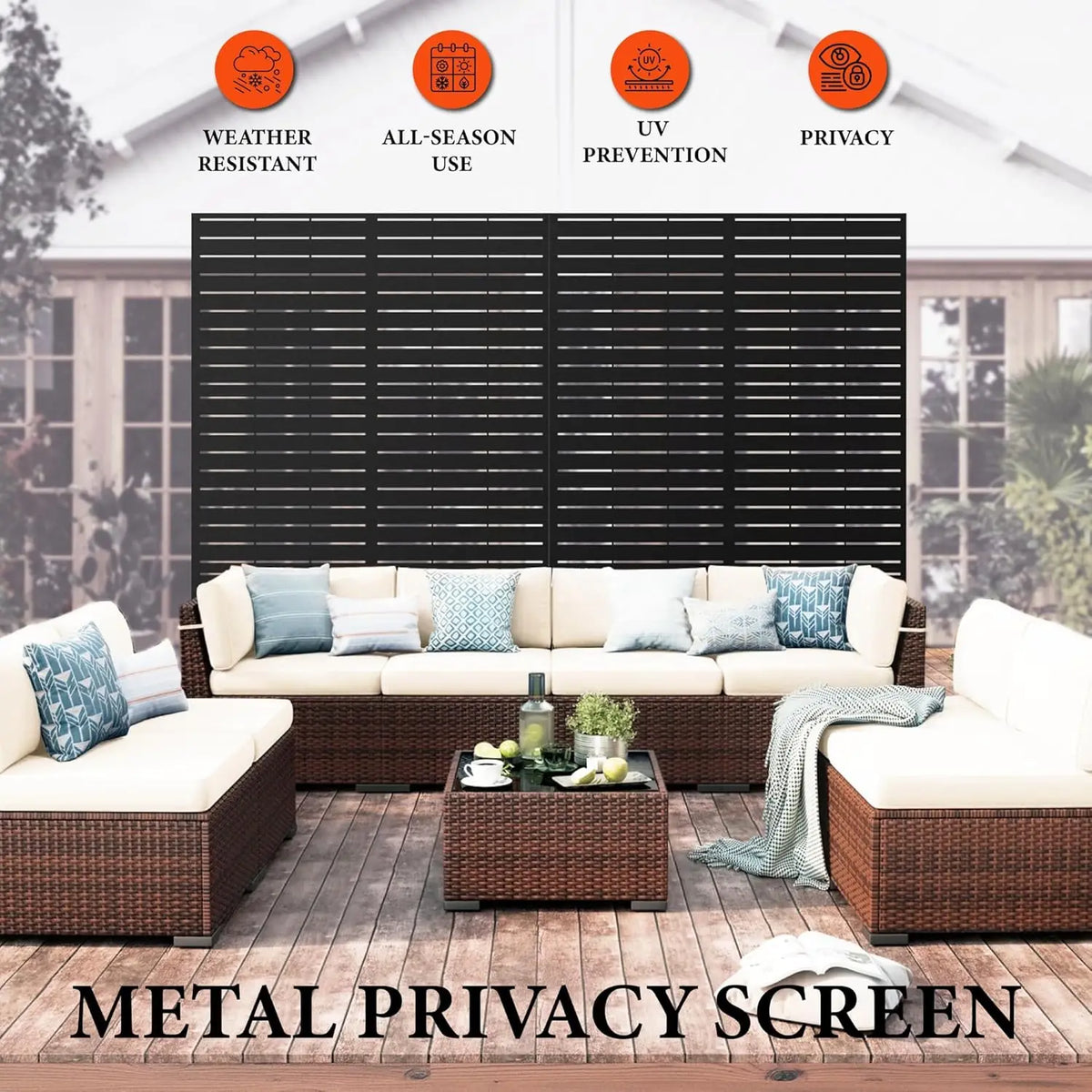 Twister.Ck Decorative Metal Garden Privacy Screen Outdoor Divider Panel