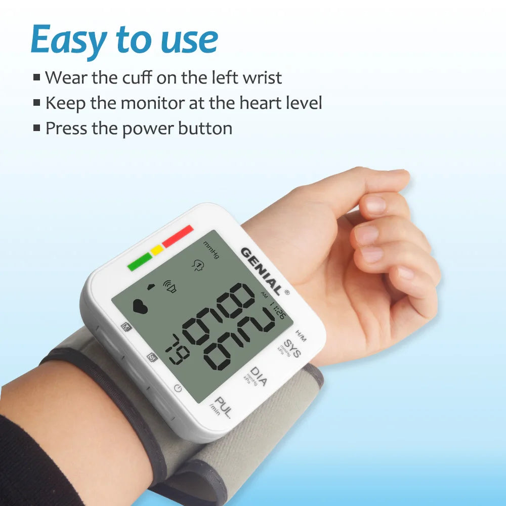 GENIAL Wrist Blood Pressure Monitor With 240 Memories