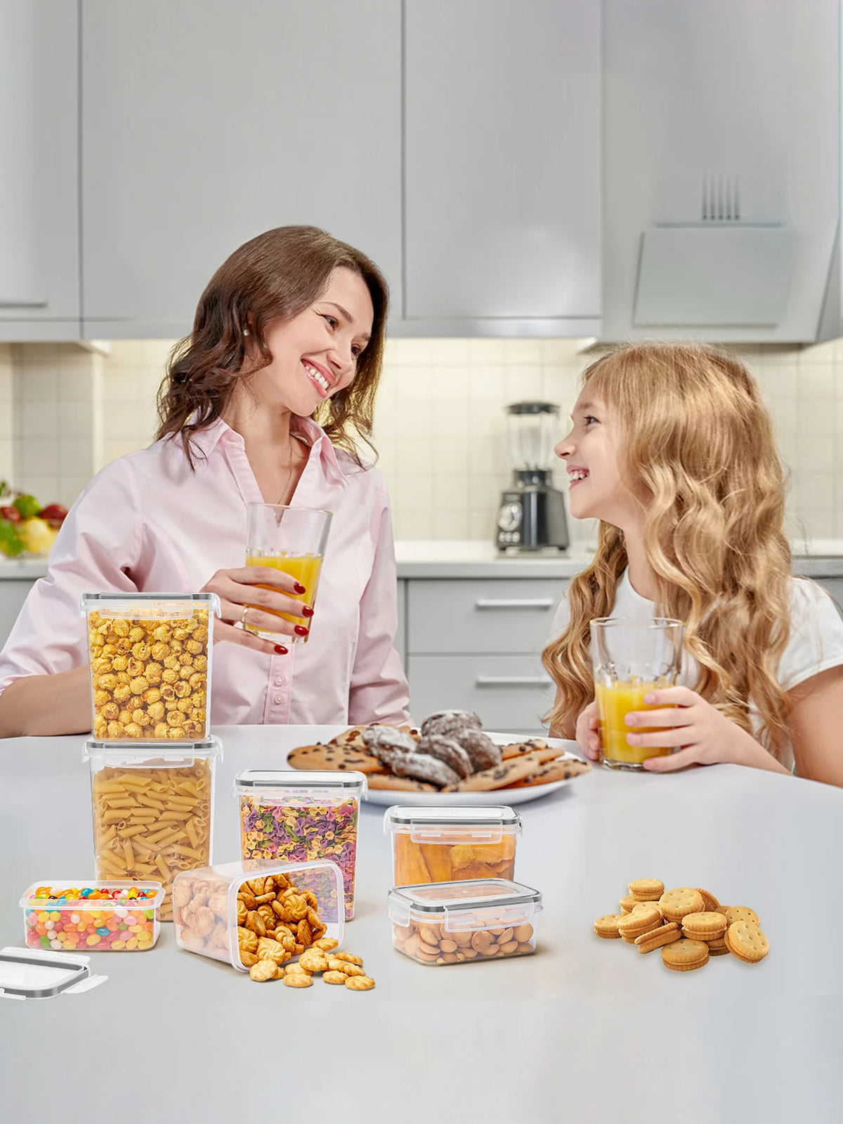 24/48pcs，Sealed food storage containers with LIDS - lunch boxes ideal for organizing and storing grains, rice, pasta, tea, nuts