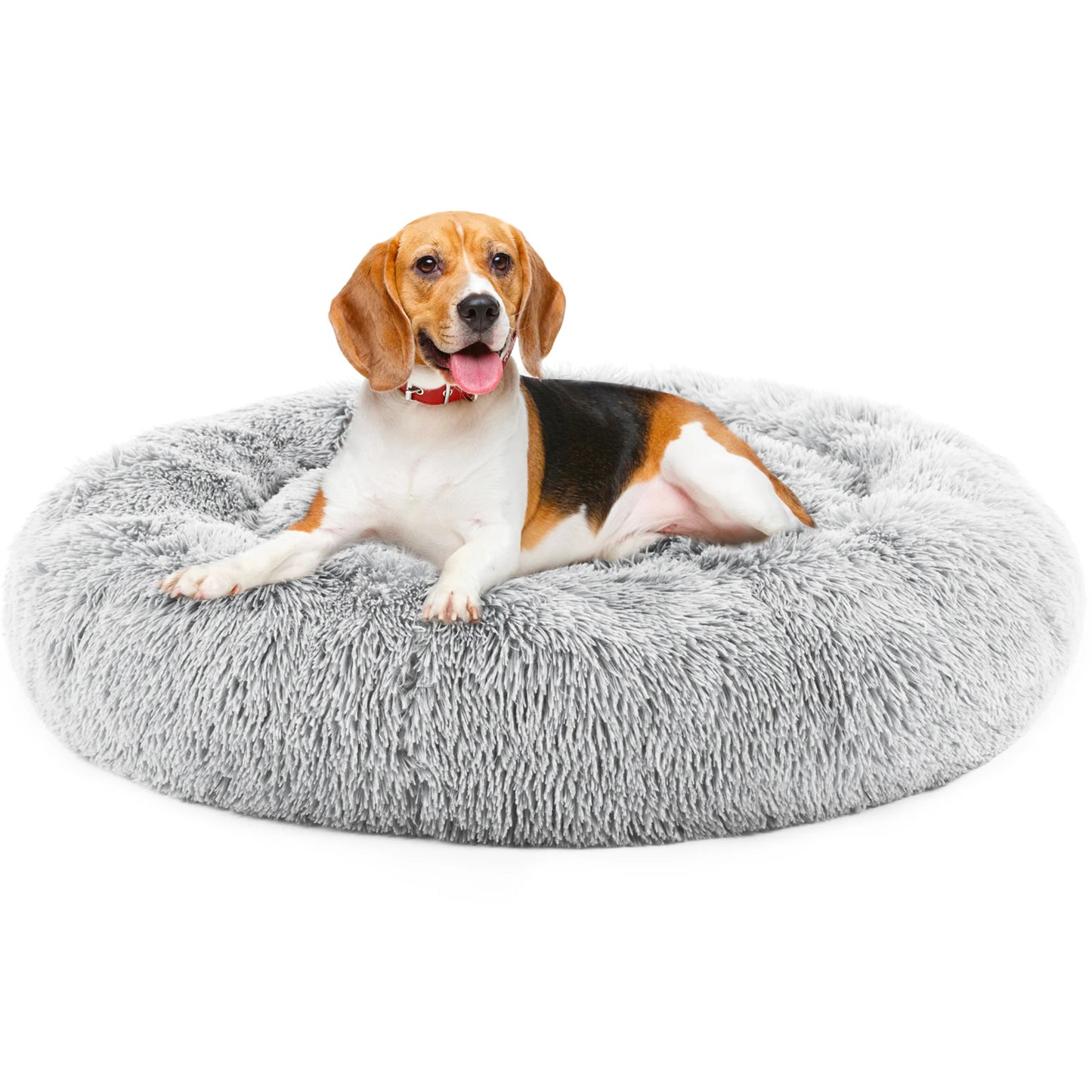 JHK Calming Dog Bed for Medium to Large Dogs Washable Plush Faux Fur Anti Slip