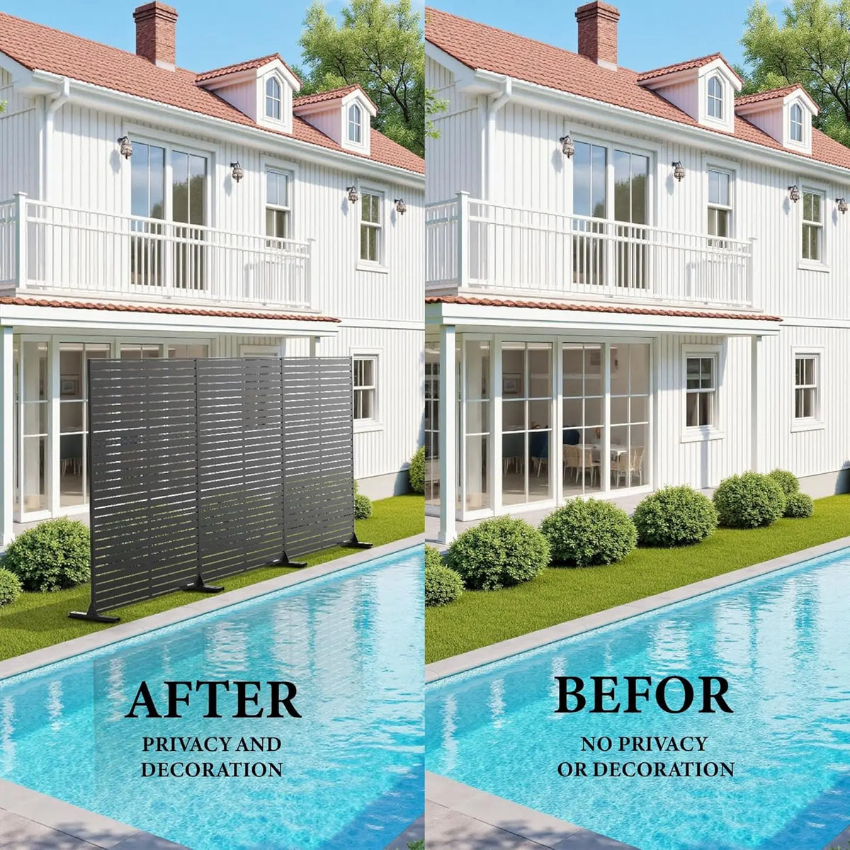Twister.Ck Decorative Metal Garden Privacy Screen Outdoor Divider Panel