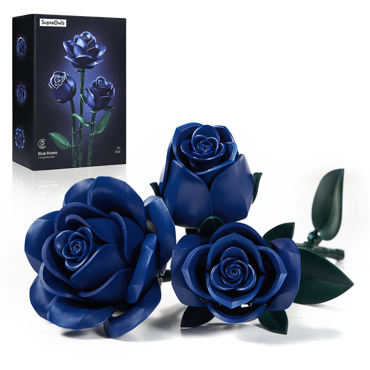 Plastic Rose Building Blocks Artificial Flower Decor Set